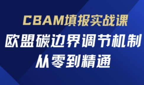 CBAM填报实战课,欧盟碳边界调节机制,从零到精通-84w24