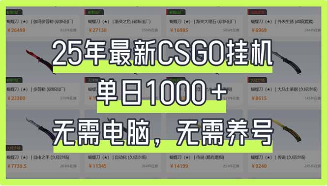 （14178期）25年最新CSGO挂机系统，单日1000+，无需电脑，无需养号，0基础可上手-84w24
